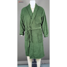 Bathrobe de manga comprida de toalha de algodão 100%